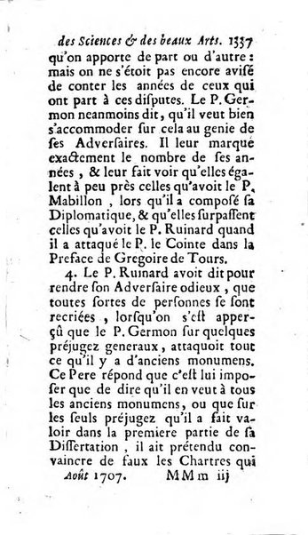 Mémoires pour l'histoire des sciences & des beaux-arts recüeillies par l'ordre de Son Altesse Serenissime Monseigneur Prince souverain de Dombes