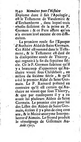 Mémoires pour l'histoire des sciences & des beaux-arts recüeillies par l'ordre de Son Altesse Serenissime Monseigneur Prince souverain de Dombes