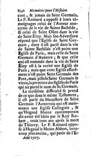 Mémoires pour l'histoire des sciences & des beaux-arts recüeillies par l'ordre de Son Altesse Serenissime Monseigneur Prince souverain de Dombes