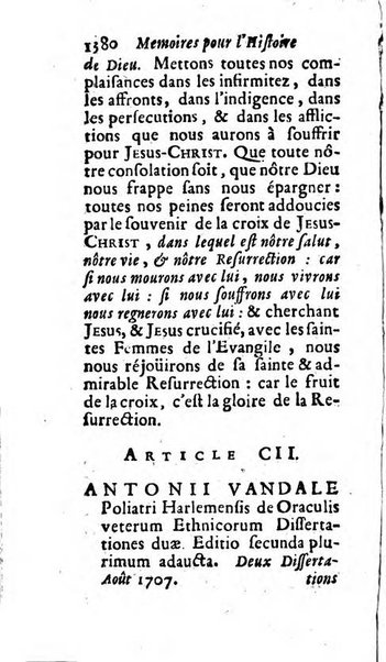 Mémoires pour l'histoire des sciences & des beaux-arts recüeillies par l'ordre de Son Altesse Serenissime Monseigneur Prince souverain de Dombes