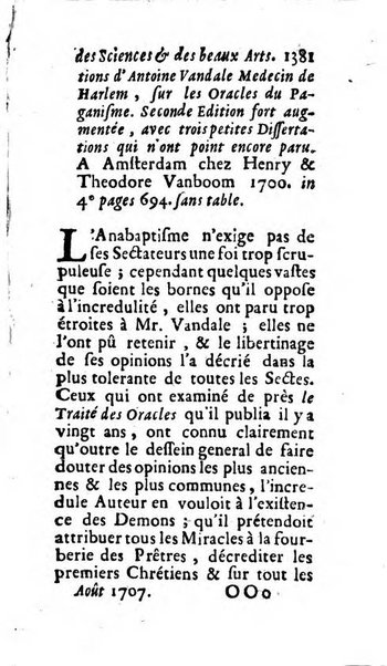 Mémoires pour l'histoire des sciences & des beaux-arts recüeillies par l'ordre de Son Altesse Serenissime Monseigneur Prince souverain de Dombes