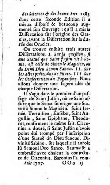 Mémoires pour l'histoire des sciences & des beaux-arts recüeillies par l'ordre de Son Altesse Serenissime Monseigneur Prince souverain de Dombes