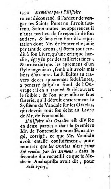 Mémoires pour l'histoire des sciences & des beaux-arts recüeillies par l'ordre de Son Altesse Serenissime Monseigneur Prince souverain de Dombes