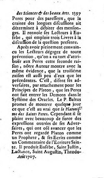 Mémoires pour l'histoire des sciences & des beaux-arts recüeillies par l'ordre de Son Altesse Serenissime Monseigneur Prince souverain de Dombes