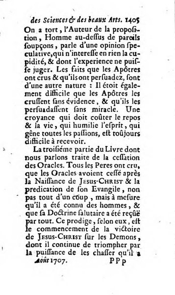 Mémoires pour l'histoire des sciences & des beaux-arts recüeillies par l'ordre de Son Altesse Serenissime Monseigneur Prince souverain de Dombes