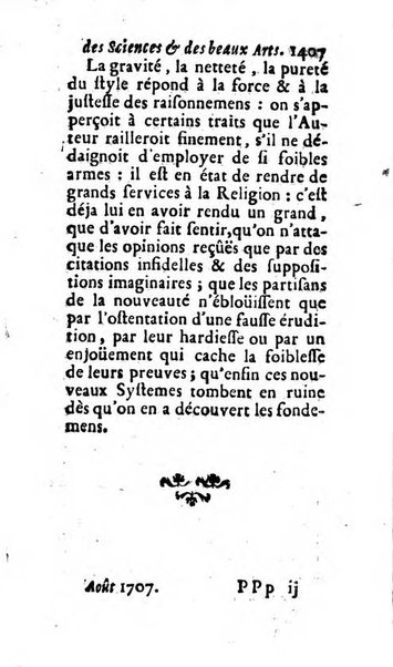 Mémoires pour l'histoire des sciences & des beaux-arts recüeillies par l'ordre de Son Altesse Serenissime Monseigneur Prince souverain de Dombes