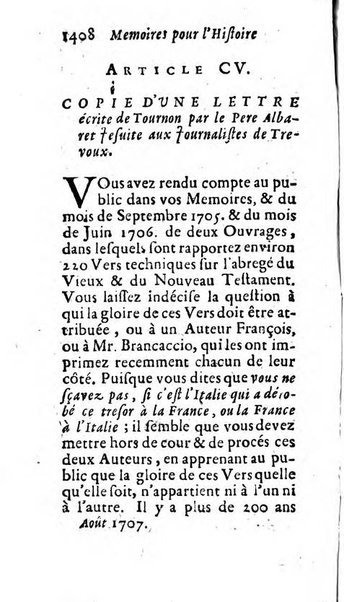 Mémoires pour l'histoire des sciences & des beaux-arts recüeillies par l'ordre de Son Altesse Serenissime Monseigneur Prince souverain de Dombes