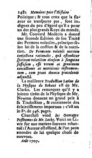 Mémoires pour l'histoire des sciences & des beaux-arts recüeillies par l'ordre de Son Altesse Serenissime Monseigneur Prince souverain de Dombes