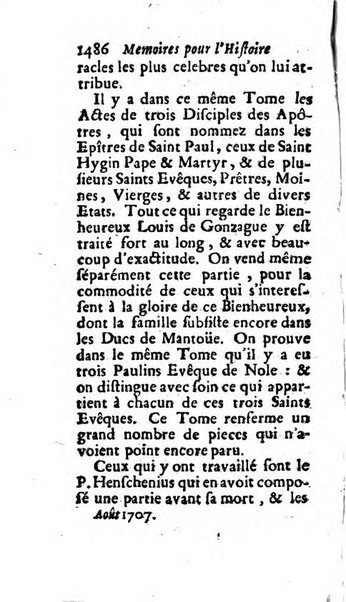 Mémoires pour l'histoire des sciences & des beaux-arts recüeillies par l'ordre de Son Altesse Serenissime Monseigneur Prince souverain de Dombes