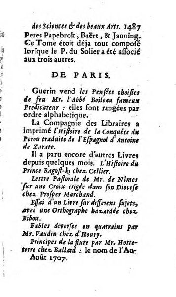 Mémoires pour l'histoire des sciences & des beaux-arts recüeillies par l'ordre de Son Altesse Serenissime Monseigneur Prince souverain de Dombes