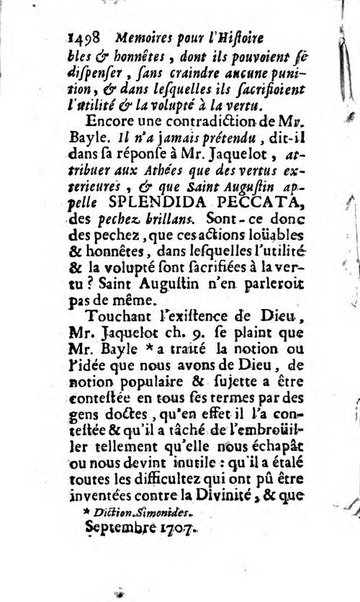 Mémoires pour l'histoire des sciences & des beaux-arts recüeillies par l'ordre de Son Altesse Serenissime Monseigneur Prince souverain de Dombes