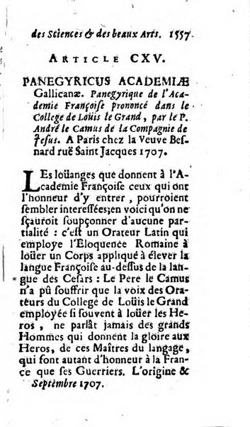 Mémoires pour l'histoire des sciences & des beaux-arts recüeillies par l'ordre de Son Altesse Serenissime Monseigneur Prince souverain de Dombes