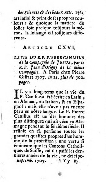 Mémoires pour l'histoire des sciences & des beaux-arts recüeillies par l'ordre de Son Altesse Serenissime Monseigneur Prince souverain de Dombes