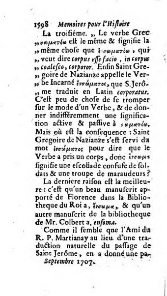 Mémoires pour l'histoire des sciences & des beaux-arts recüeillies par l'ordre de Son Altesse Serenissime Monseigneur Prince souverain de Dombes