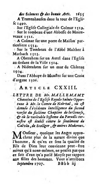 Mémoires pour l'histoire des sciences & des beaux-arts recüeillies par l'ordre de Son Altesse Serenissime Monseigneur Prince souverain de Dombes