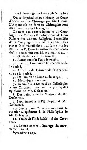 Mémoires pour l'histoire des sciences & des beaux-arts recüeillies par l'ordre de Son Altesse Serenissime Monseigneur Prince souverain de Dombes