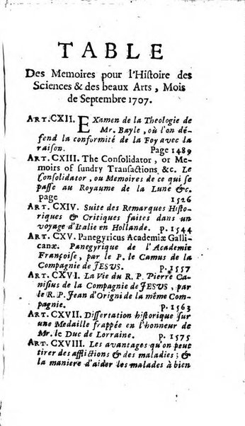 Mémoires pour l'histoire des sciences & des beaux-arts recüeillies par l'ordre de Son Altesse Serenissime Monseigneur Prince souverain de Dombes