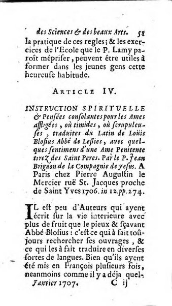 Mémoires pour l'histoire des sciences & des beaux-arts recüeillies par l'ordre de Son Altesse Serenissime Monseigneur Prince souverain de Dombes