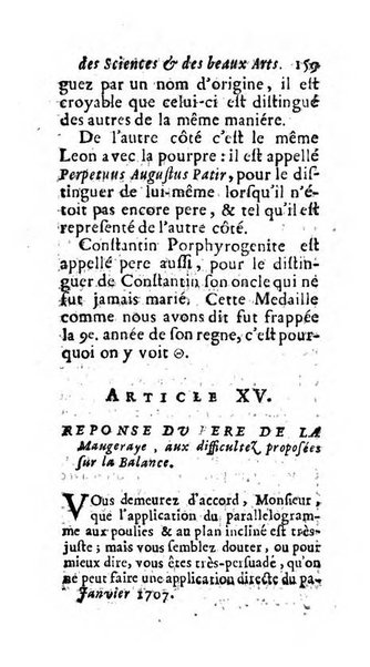 Mémoires pour l'histoire des sciences & des beaux-arts recüeillies par l'ordre de Son Altesse Serenissime Monseigneur Prince souverain de Dombes