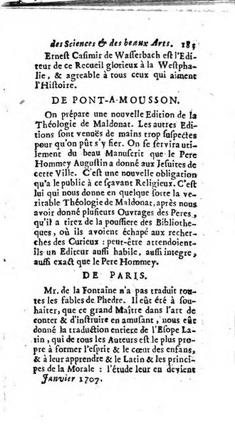 Mémoires pour l'histoire des sciences & des beaux-arts recüeillies par l'ordre de Son Altesse Serenissime Monseigneur Prince souverain de Dombes