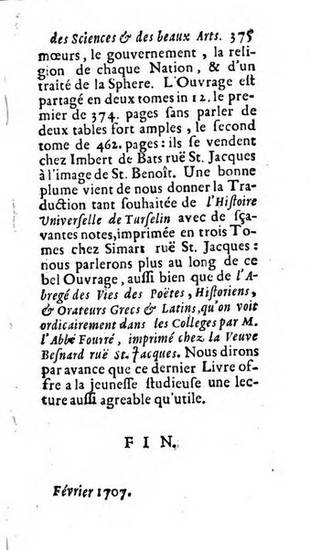 Mémoires pour l'histoire des sciences & des beaux-arts recüeillies par l'ordre de Son Altesse Serenissime Monseigneur Prince souverain de Dombes