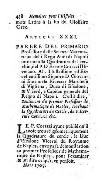 Mémoires pour l'histoire des sciences & des beaux-arts recüeillies par l'ordre de Son Altesse Serenissime Monseigneur Prince souverain de Dombes