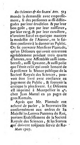 Mémoires pour l'histoire des sciences & des beaux-arts recüeillies par l'ordre de Son Altesse Serenissime Monseigneur Prince souverain de Dombes