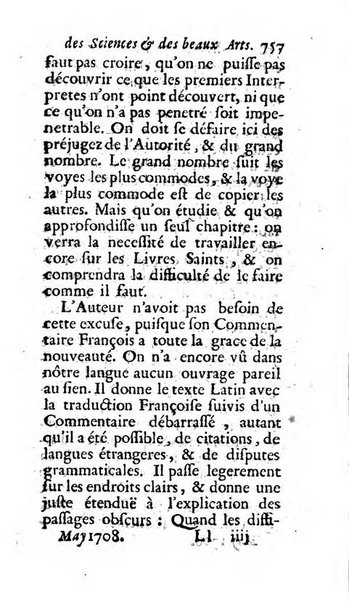 Mémoires pour l'histoire des sciences & des beaux-arts recüeillies par l'ordre de Son Altesse Serenissime Monseigneur Prince souverain de Dombes