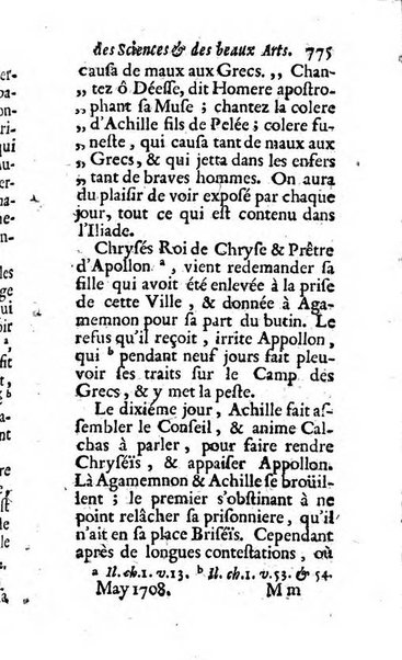 Mémoires pour l'histoire des sciences & des beaux-arts recüeillies par l'ordre de Son Altesse Serenissime Monseigneur Prince souverain de Dombes