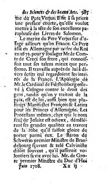 Mémoires pour l'histoire des sciences & des beaux-arts recüeillies par l'ordre de Son Altesse Serenissime Monseigneur Prince souverain de Dombes