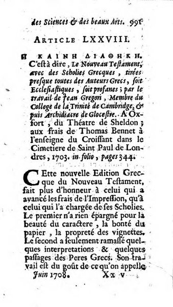 Mémoires pour l'histoire des sciences & des beaux-arts recüeillies par l'ordre de Son Altesse Serenissime Monseigneur Prince souverain de Dombes