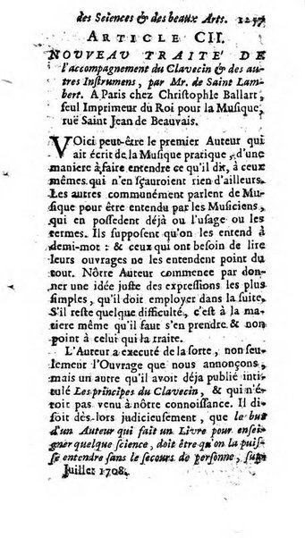 Mémoires pour l'histoire des sciences & des beaux-arts recüeillies par l'ordre de Son Altesse Serenissime Monseigneur Prince souverain de Dombes