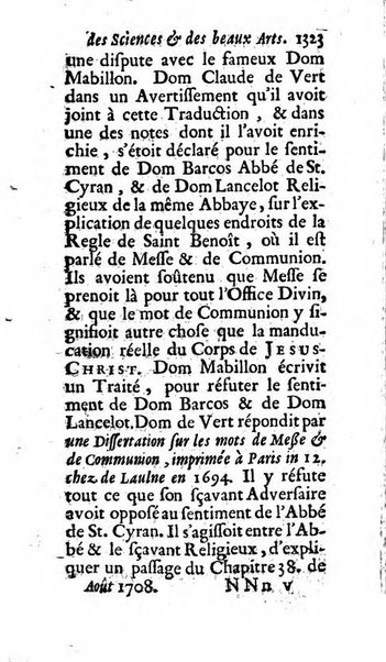 Mémoires pour l'histoire des sciences & des beaux-arts recüeillies par l'ordre de Son Altesse Serenissime Monseigneur Prince souverain de Dombes