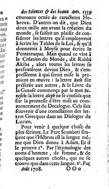 Mémoires pour l'histoire des sciences & des beaux-arts recüeillies par l'ordre de Son Altesse Serenissime Monseigneur Prince souverain de Dombes