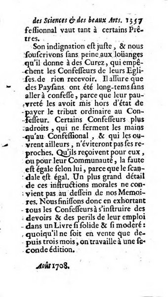 Mémoires pour l'histoire des sciences & des beaux-arts recüeillies par l'ordre de Son Altesse Serenissime Monseigneur Prince souverain de Dombes