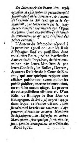 Mémoires pour l'histoire des sciences & des beaux-arts recüeillies par l'ordre de Son Altesse Serenissime Monseigneur Prince souverain de Dombes