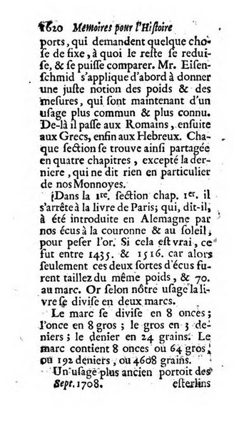 Mémoires pour l'histoire des sciences & des beaux-arts recüeillies par l'ordre de Son Altesse Serenissime Monseigneur Prince souverain de Dombes