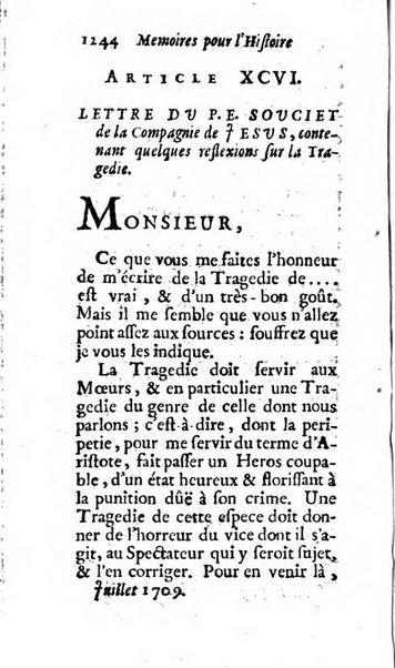 Mémoires pour l'histoire des sciences & des beaux-arts recüeillies par l'ordre de Son Altesse Serenissime Monseigneur Prince souverain de Dombes