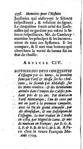 Mémoires pour l'histoire des sciences & des beaux-arts recüeillies par l'ordre de Son Altesse Serenissime Monseigneur Prince souverain de Dombes