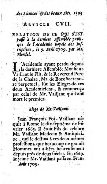 Mémoires pour l'histoire des sciences & des beaux-arts recüeillies par l'ordre de Son Altesse Serenissime Monseigneur Prince souverain de Dombes