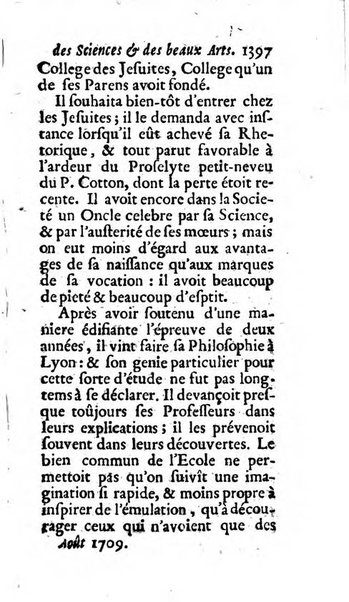 Mémoires pour l'histoire des sciences & des beaux-arts recüeillies par l'ordre de Son Altesse Serenissime Monseigneur Prince souverain de Dombes