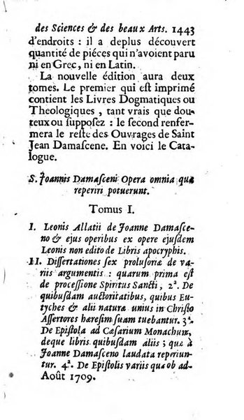 Mémoires pour l'histoire des sciences & des beaux-arts recüeillies par l'ordre de Son Altesse Serenissime Monseigneur Prince souverain de Dombes