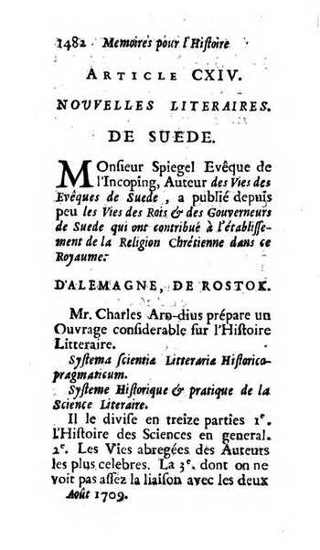 Mémoires pour l'histoire des sciences & des beaux-arts recüeillies par l'ordre de Son Altesse Serenissime Monseigneur Prince souverain de Dombes