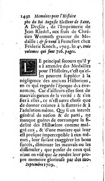 Mémoires pour l'histoire des sciences & des beaux-arts recüeillies par l'ordre de Son Altesse Serenissime Monseigneur Prince souverain de Dombes