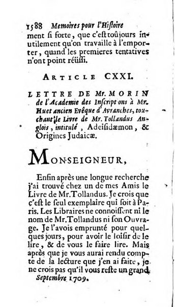 Mémoires pour l'histoire des sciences & des beaux-arts recüeillies par l'ordre de Son Altesse Serenissime Monseigneur Prince souverain de Dombes