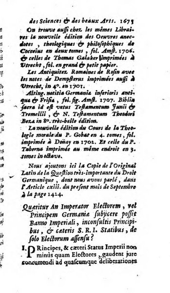 Mémoires pour l'histoire des sciences & des beaux-arts recüeillies par l'ordre de Son Altesse Serenissime Monseigneur Prince souverain de Dombes