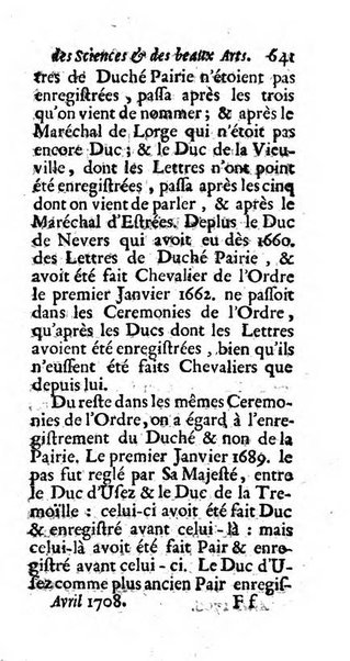 Mémoires pour l'histoire des sciences & des beaux-arts recüeillies par l'ordre de Son Altesse Serenissime Monseigneur Prince souverain de Dombes