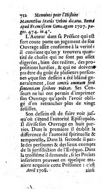 Mémoires pour l'histoire des sciences & des beaux-arts recüeillies par l'ordre de Son Altesse Serenissime Monseigneur Prince souverain de Dombes