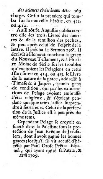 Mémoires pour l'histoire des sciences & des beaux-arts recüeillies par l'ordre de Son Altesse Serenissime Monseigneur Prince souverain de Dombes