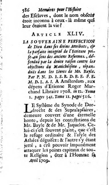 Mémoires pour l'histoire des sciences & des beaux-arts recüeillies par l'ordre de Son Altesse Serenissime Monseigneur Prince souverain de Dombes